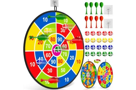 29 Inches Kids Dart Board Set, Boys Toys Double Sided Dartboard L19a