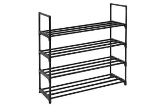 4 Tier Black Shoe Rack L5
