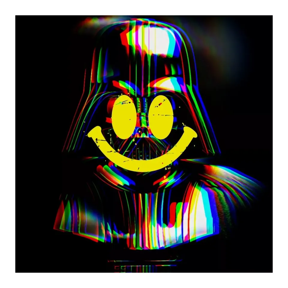 Chris Boyle (b1972)'Darth Smile' Glitch, Street Art Artists Proof 8/10 Pop Art 61 x 61 cm, COA, 24