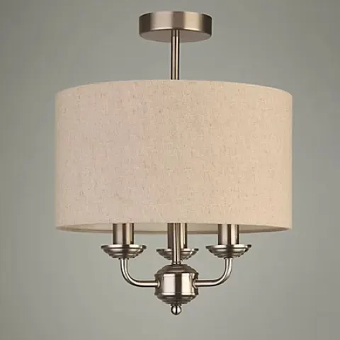 (129/6M) Lot RRP £70. 2x Natural Classic Ceiling Light With Shade RRP £35 Each. (Both Units Appear