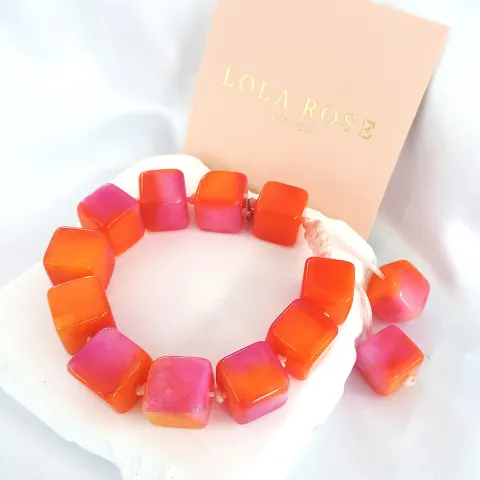 Lola Rose Chunky Vibrant Polished Square Quartzite Bracelet 'New'