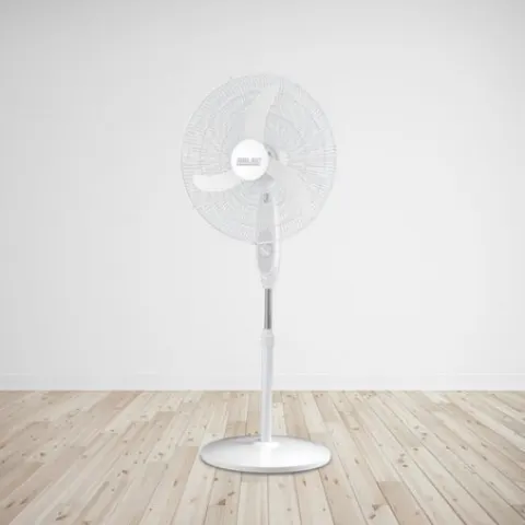 (130/Mez/1D) Lot RRP £90. 2x Arlec 50cm 3 Blade Pedestal Fan White, 3 Speed Settings, 80 Degrees Os