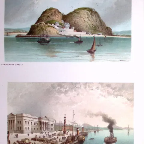 Scotland Greenock Custom House & Dumbarton 1889 Antique Print-14