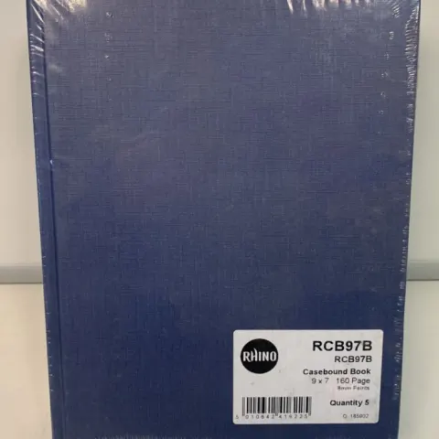 4 x Pack of 5 Rhino Casebound Book 8mm Ruled 9 x 7 Blue 160 Page RRP 33.05