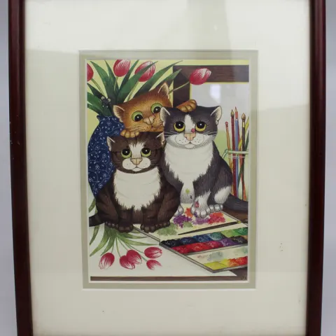 Linda Jane Smith Framed Cat Print