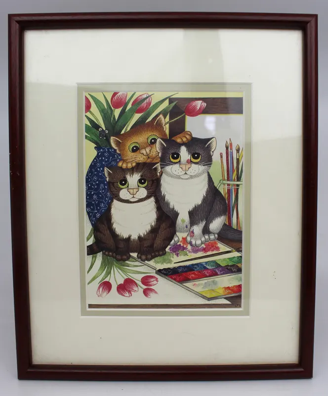 Linda Jane Smith Framed Cat Print