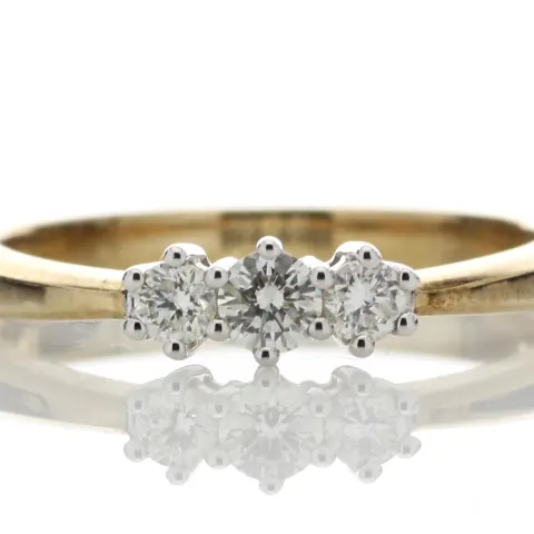 18ct Yellow Gold Three Stone Diamond Ring 0.25 Carats