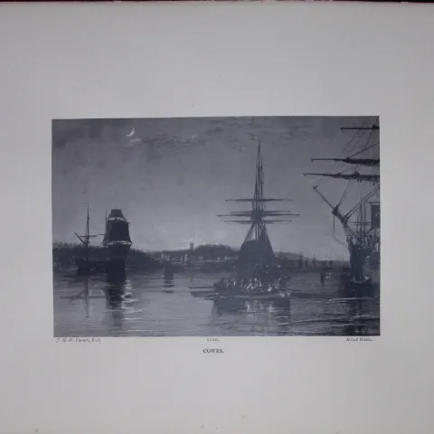 J.M.W Turner Rare “Cowes Harbour Isle of Wight” 1873 Picturesque Views in England -5