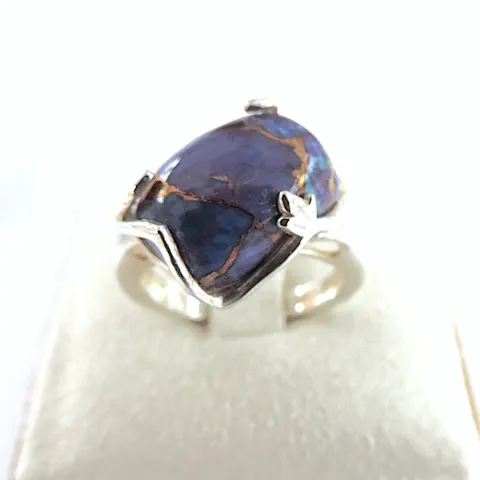 925 Silver Purple Copper Charoite Gemstone Ring