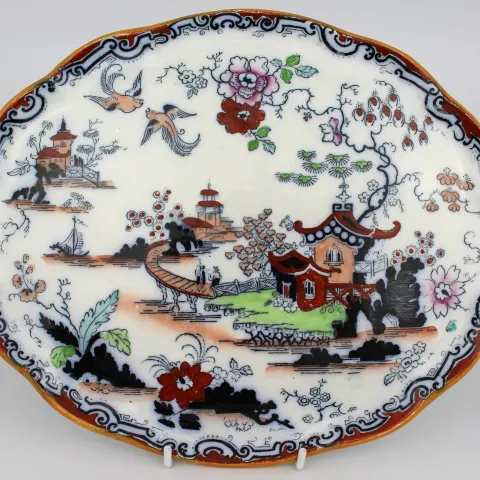 Antique Mason's Ironstone Charger Cake Plate