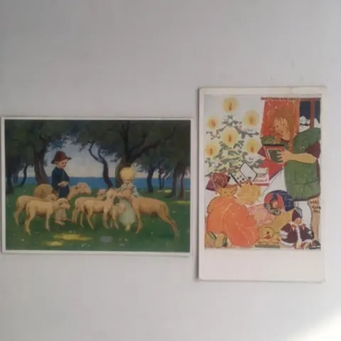 1938 Christmas Themed Post Cards'' By Artists 'GiGi Klima' & 'Schonermark'