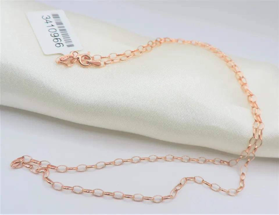 18" Rose Gold Sterling Silver Necklace New with Gift Pouch