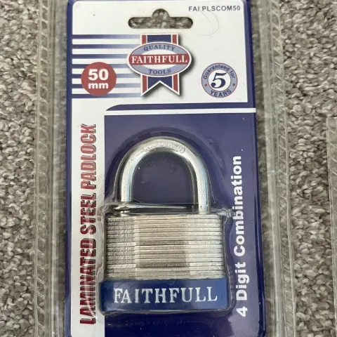 5 x Quality faithful tools padlock 32 mm brass padlock ideal for market stall, car boot & diy shops