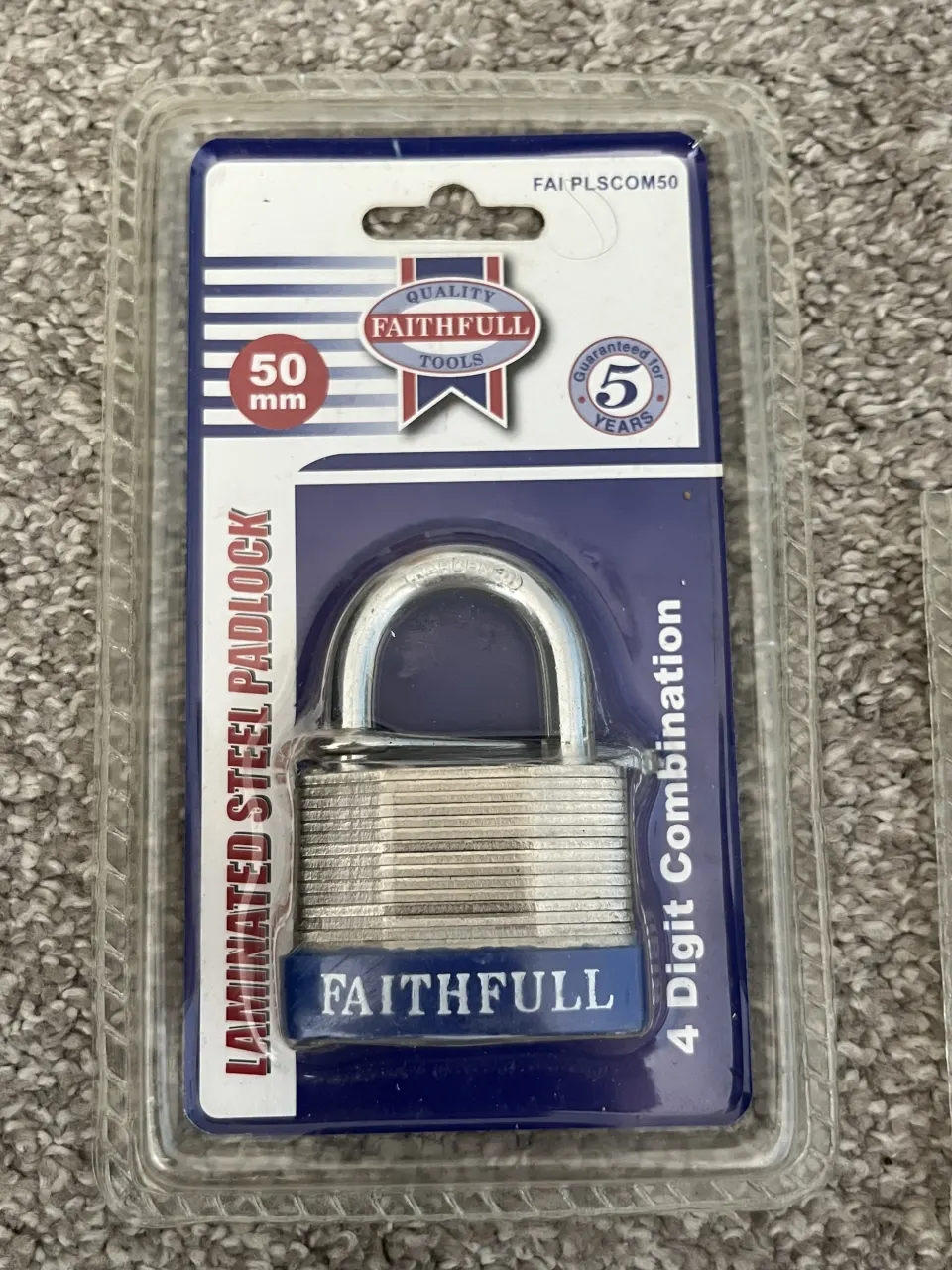 5 x Quality faithful tools padlock 32 mm brass padlock ideal for market stall, car boot & diy shops