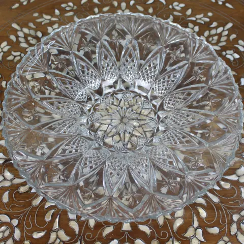 Vintage French Pressed Glass Centrepiece Bowl