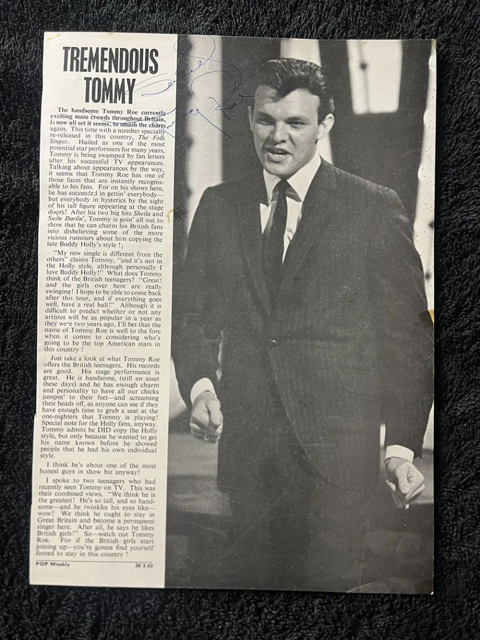 Tommy Roe Signed