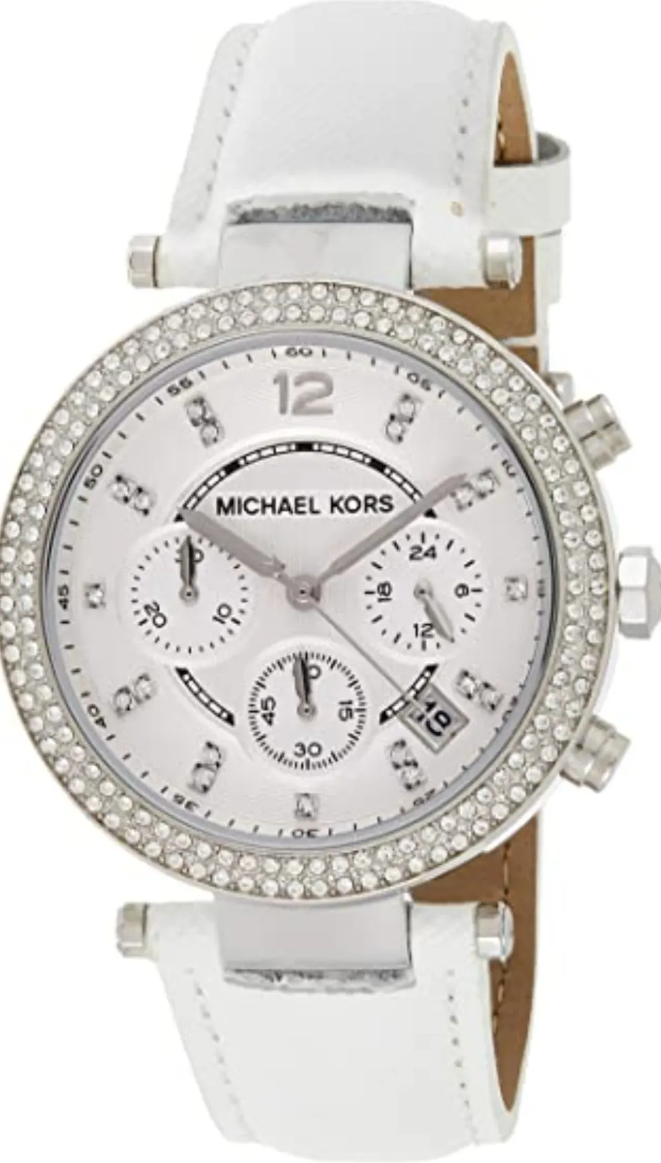 Michael Kors MK2277 Ladies Parker White Leather Strap quartz Chronograph Designer Watch