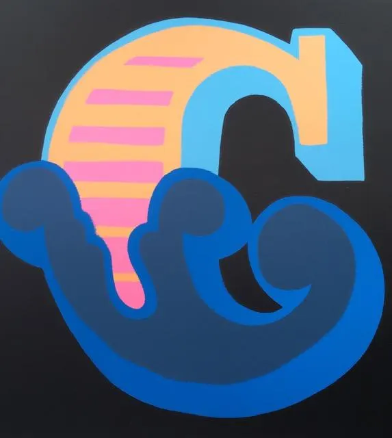 BEN EINE (b.1970) NAVY number # 19 'C', Circus Shutter Font -Signed Ltd Edition screen print, 2015