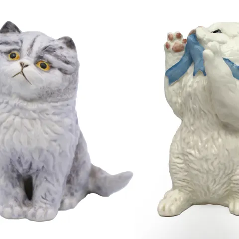 Pair of Royal Worcester Kitten Sculptures