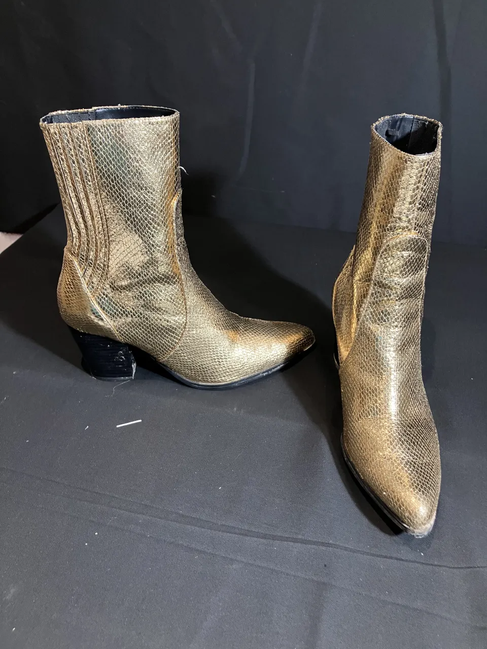 Zara Gold boots worn by Florence Hall