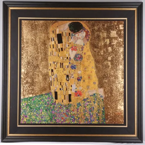 Outstanding 22 Carat Gold Gustav Klimt "The Kiss" Limited Edition.
