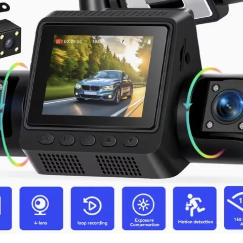 1080P 2” WiFi Multi-Camera Dash Cam With Night Vision & Loop Recording
