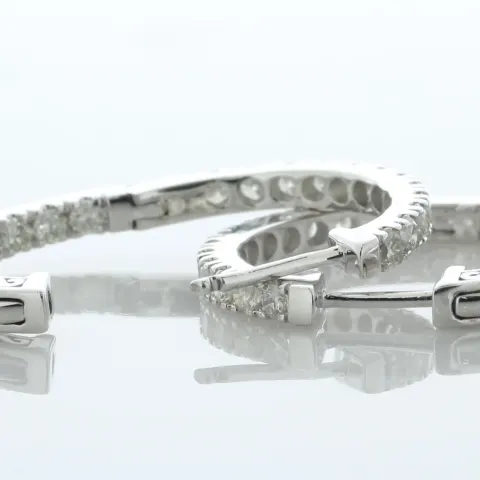 10ct Gold Diamond Hoop Earrings 1.50 Carats