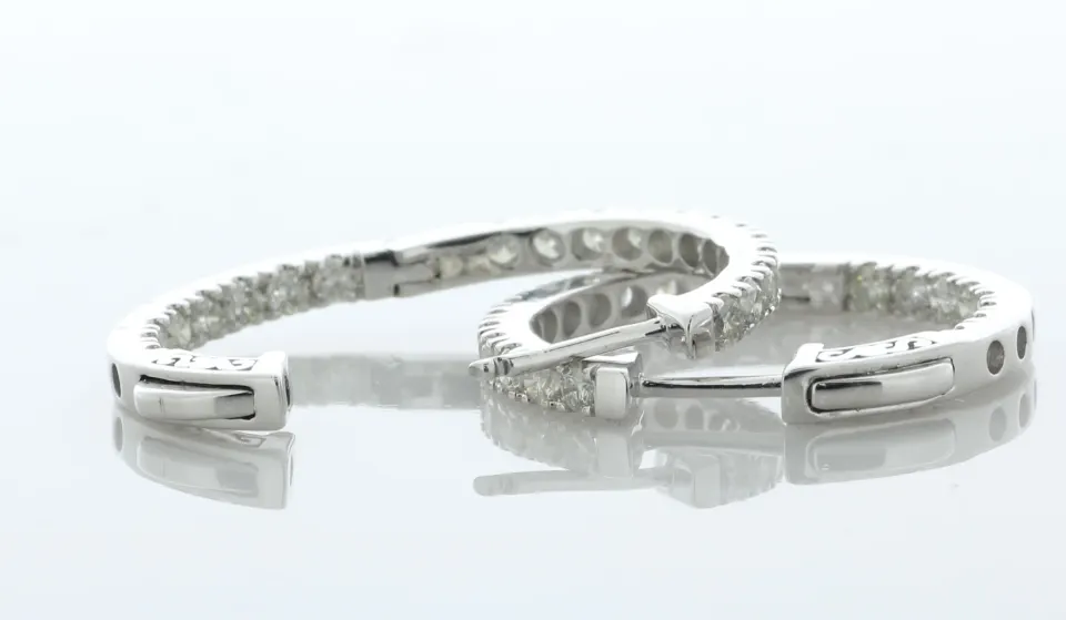 10ct Gold Diamond Hoop Earrings 1.50 Carats