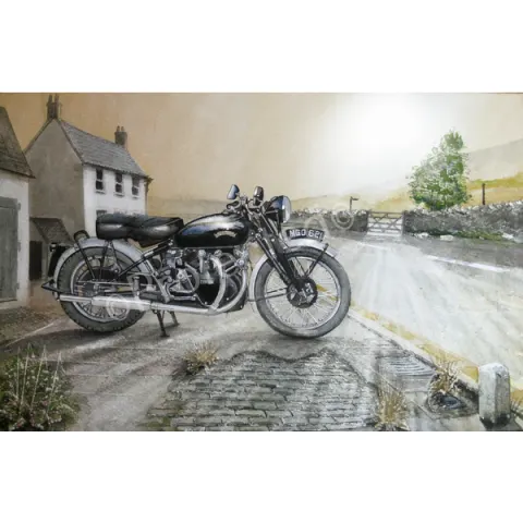 Vincent Black Shadow 1950's  Iconic British Motorbike Metal Wall Art