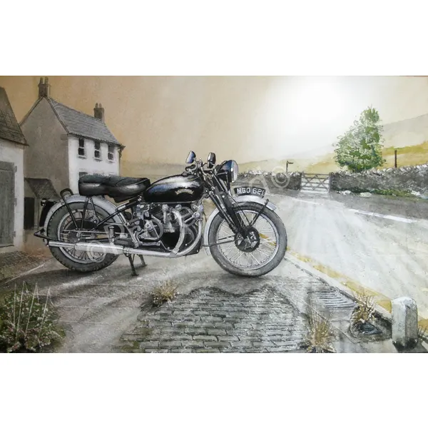 Vincent Black Shadow 1950's  Iconic British Motorbike Metal Wall Art
