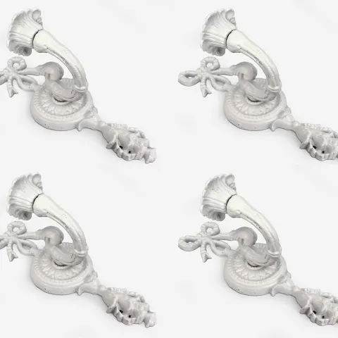 Set of 4 Cast Metal Wall Candle Sconces Girandoles
