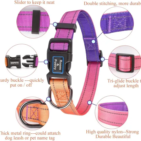 15 x Reflective Dog Collar With Gradient Azure L13b