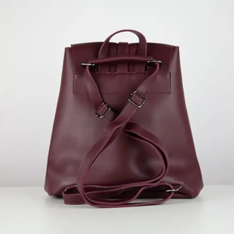Cascabelle Leather-Look Backpack - Brown L12a