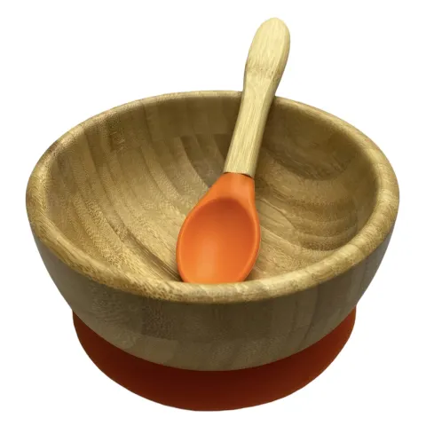 6 x Children's Bamboo Suction Bowl & Spoon Set RRP 16.99