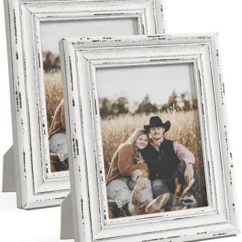 7 x 5cm Rustic Picture Frame Pair x 2