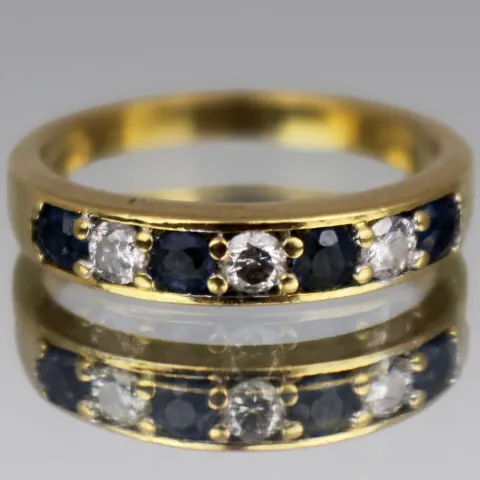Vintage Diamond & Sapphire 18ct Gold Ring