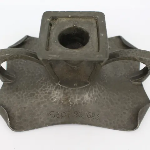 SG & Co Arts and Crafts Pewter Candlestick