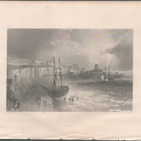 Broadstairs Kent  Antique 1842 Steel Engraving.