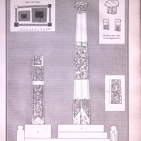 Plan of Sandbach Crosses Cheshire Antique 216-Year-Old Copperplate Print-13-TR
