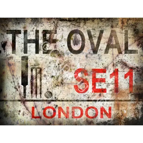 Oval Cricket The Gentlemen's Game Iconic London Landmarks Metal Wall Art
