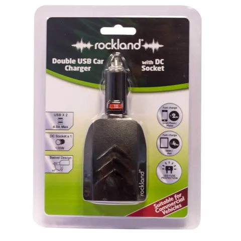 32 x Rockland RDC003 Double USB Car Charger with DC Socket L4b