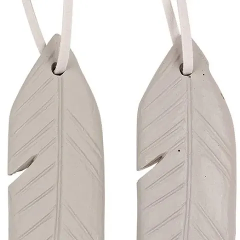 8 x 2 PIECE RESIN FEATHERS WITH GLITTER (Silver Grey)