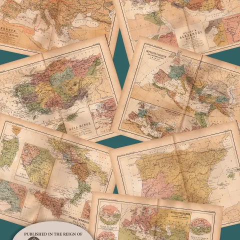 Job-Lot 157 Years-Old Antique AK Johnston Classical Geography Maps-2.