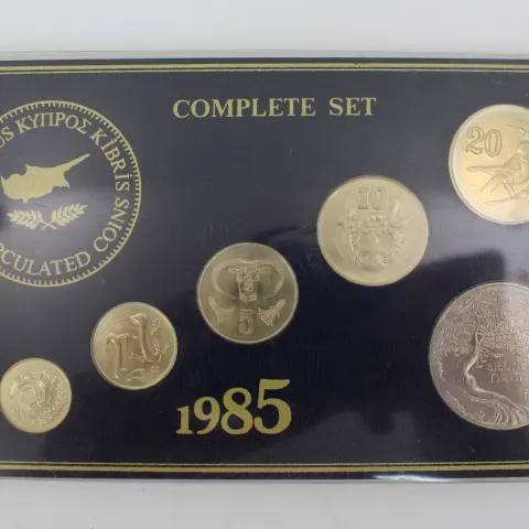 Cyprus 1985 Uncirculated Cased Coin Set