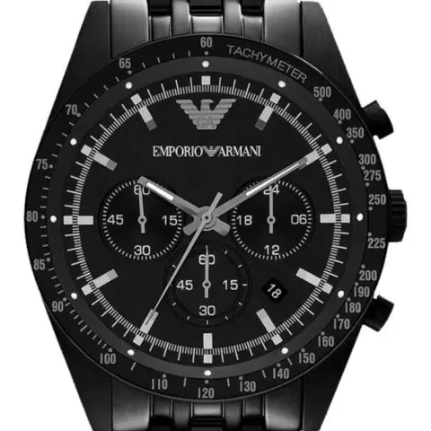 Emporio Armani AR5989 Men's Tazio Black Stainless Steel Bracelet Chronograph Watch