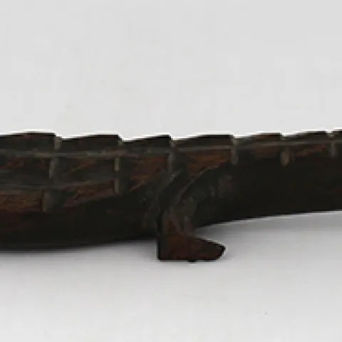 Antique African Hardwood Sculpture of Crocodile