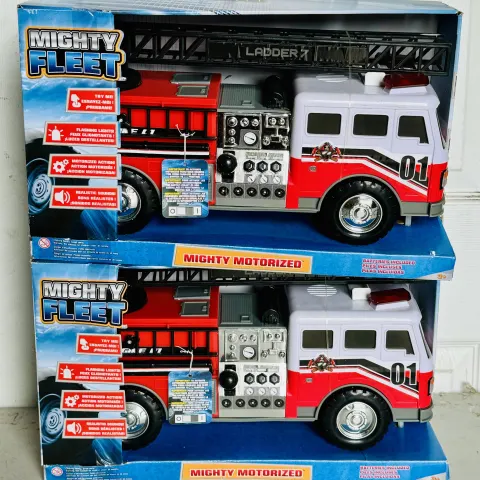 2 x Mighty Fleet Mighty Motorised Fire Engine New Sealed Box