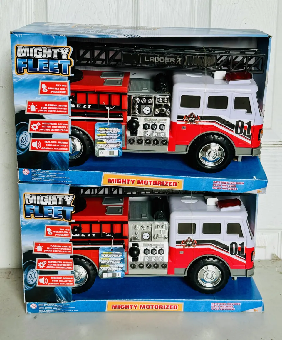 2 x Mighty Fleet Mighty Motorised Fire Engine New Sealed Box