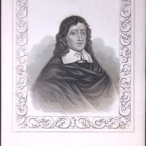 John Milton Portrait Antique 180 Years-Old Copper Plate Print-109