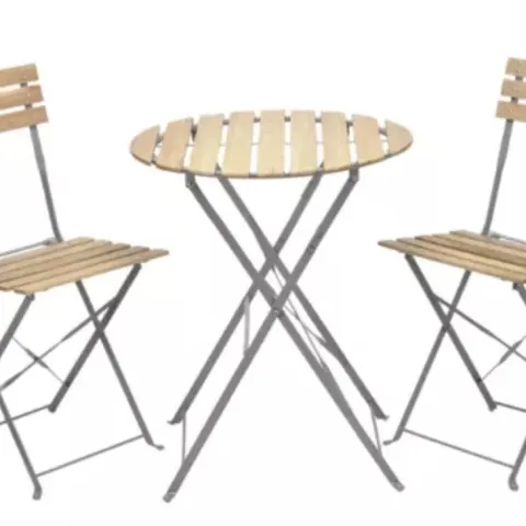 Alpine Corporation Indoor/Outdoor 3-Piece Bistro Set Folding Table and Chairs Patio Seating